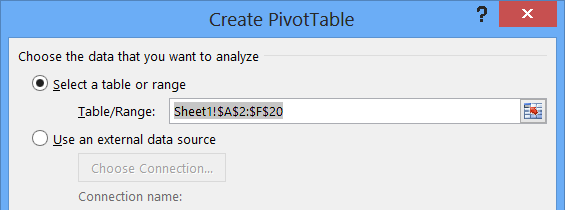 Create PivotTable Dialog Table/Range textbox