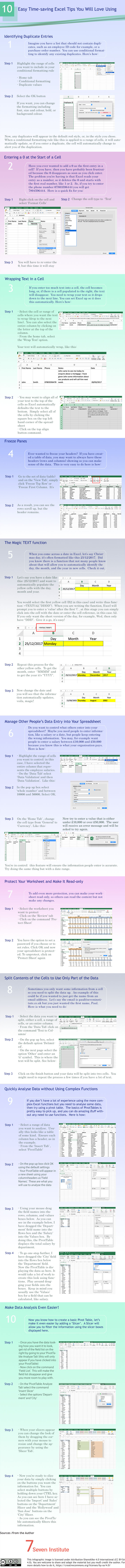 Infograph 10 Easy Saving Excel Tips