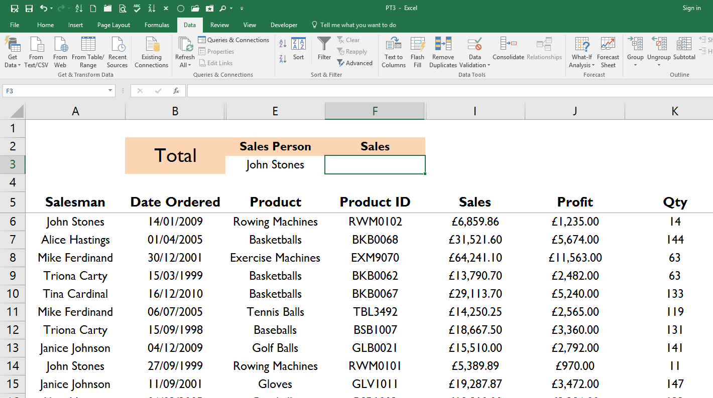 Excel Worksheet