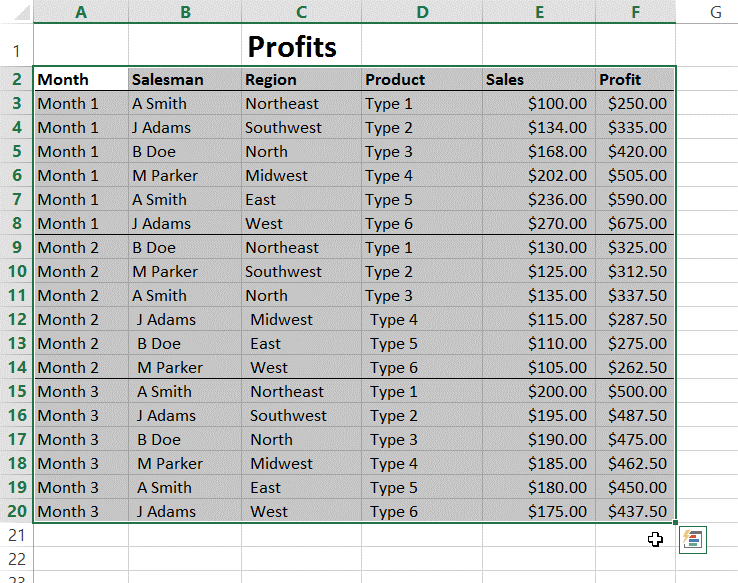 Excel Worksheet