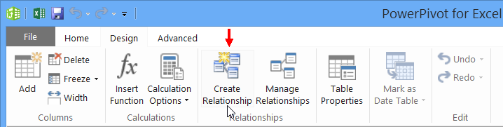 Create Relationship menu