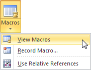 View Macros Menu Command