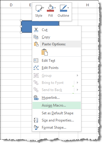 Shape Context Menu